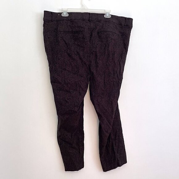 LANE BRYANT Plus Size Allie Skinny Ankle Pants Power Pockets Black Brown Paisley - Picture 12 of 14